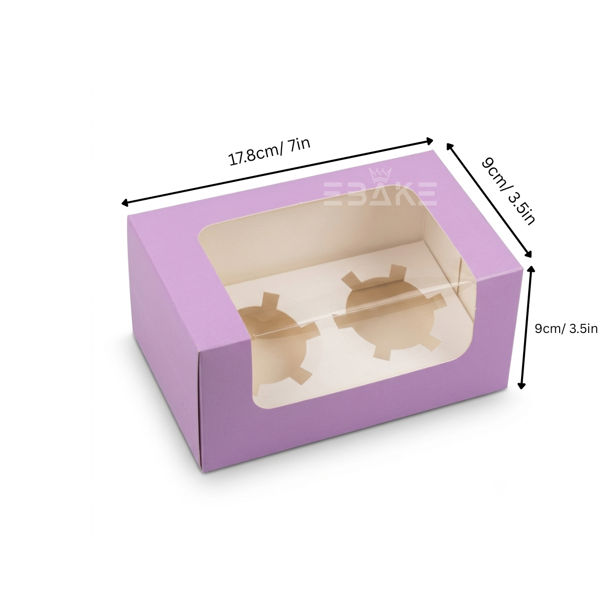 2 Pc Cupcake Box With Cavity Lilac