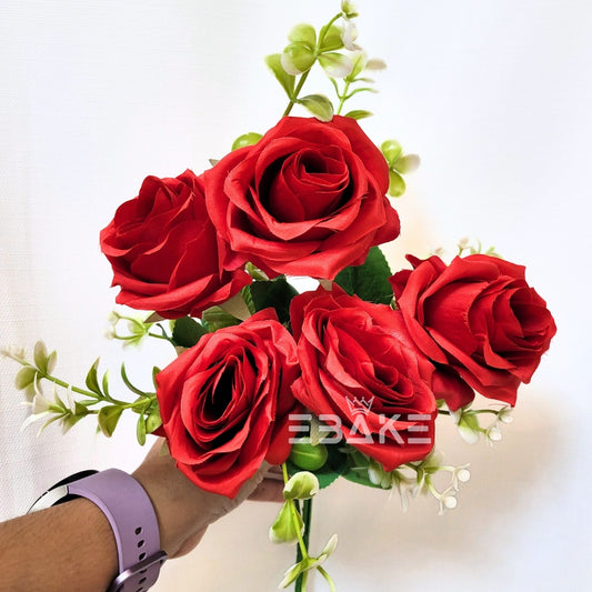 A1436 Red Rose Bunch With Fillers (5 Roses & Fillers)