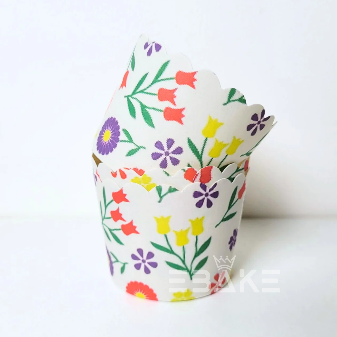 Paper Muffin Cup Printed - Set Of 50 Pieces