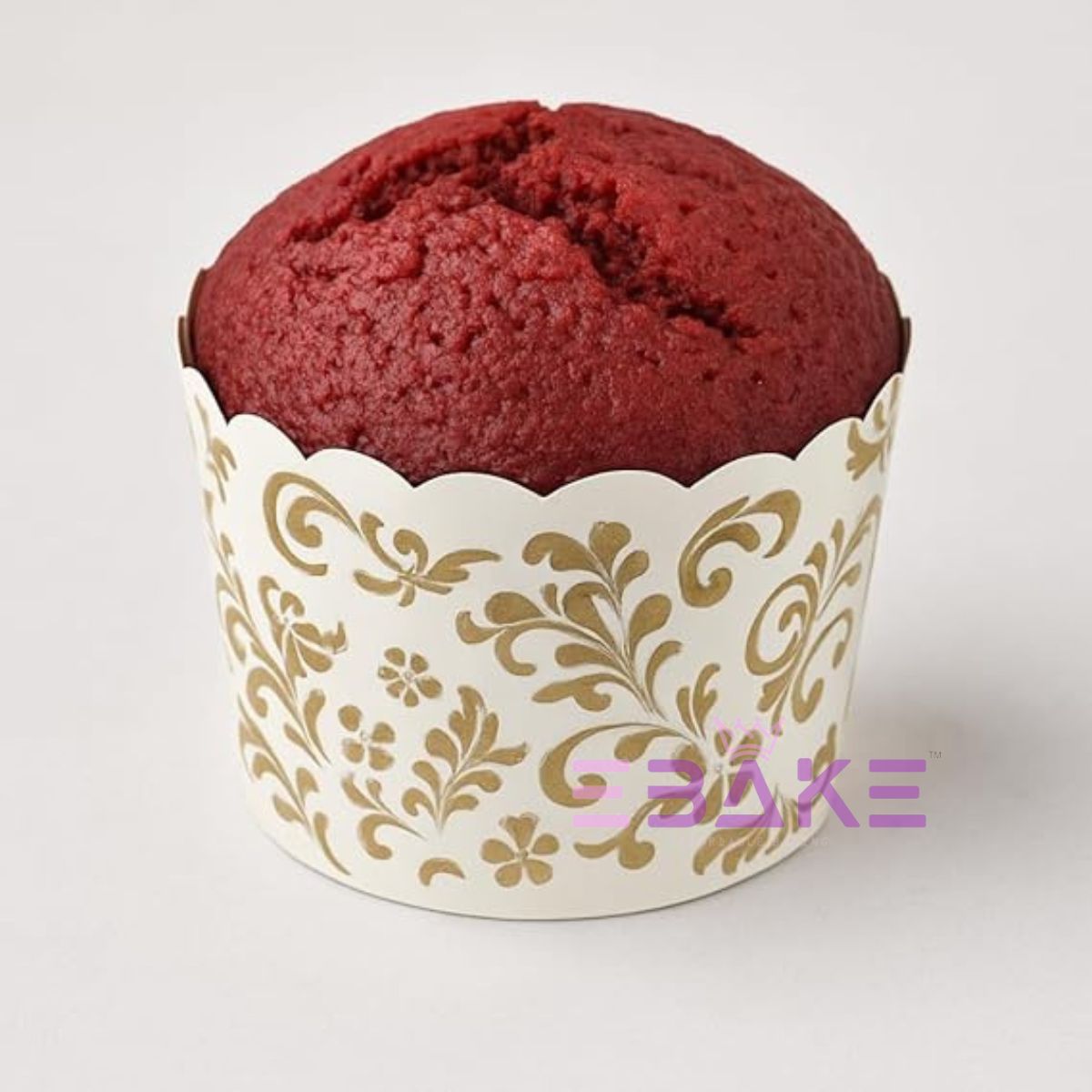 Floral Paper Muffin Cup White - Set Of 50 Pieces (Medium)