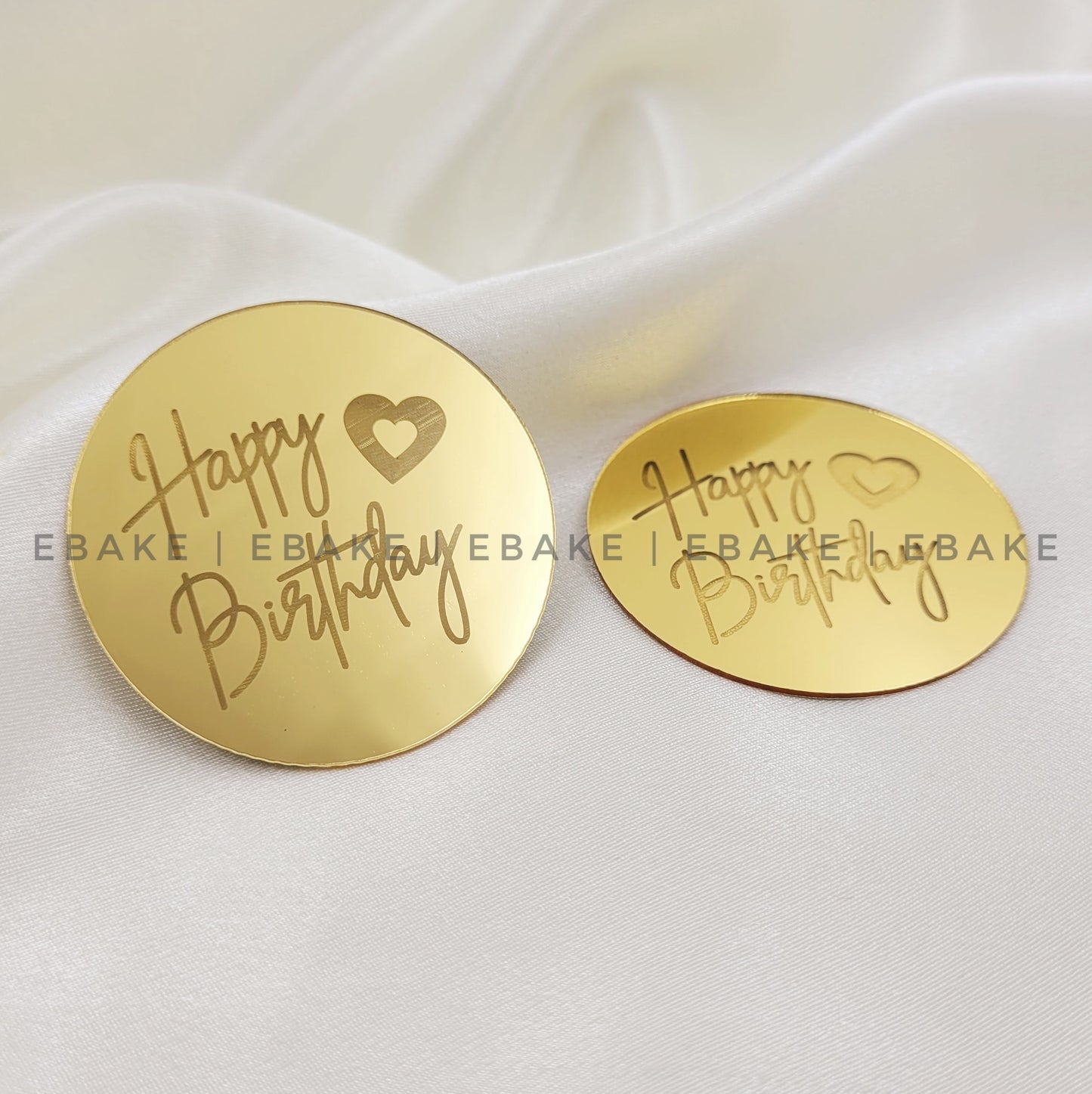 Happy Birthday Coin Topper (Cake Disc) - Set of 12