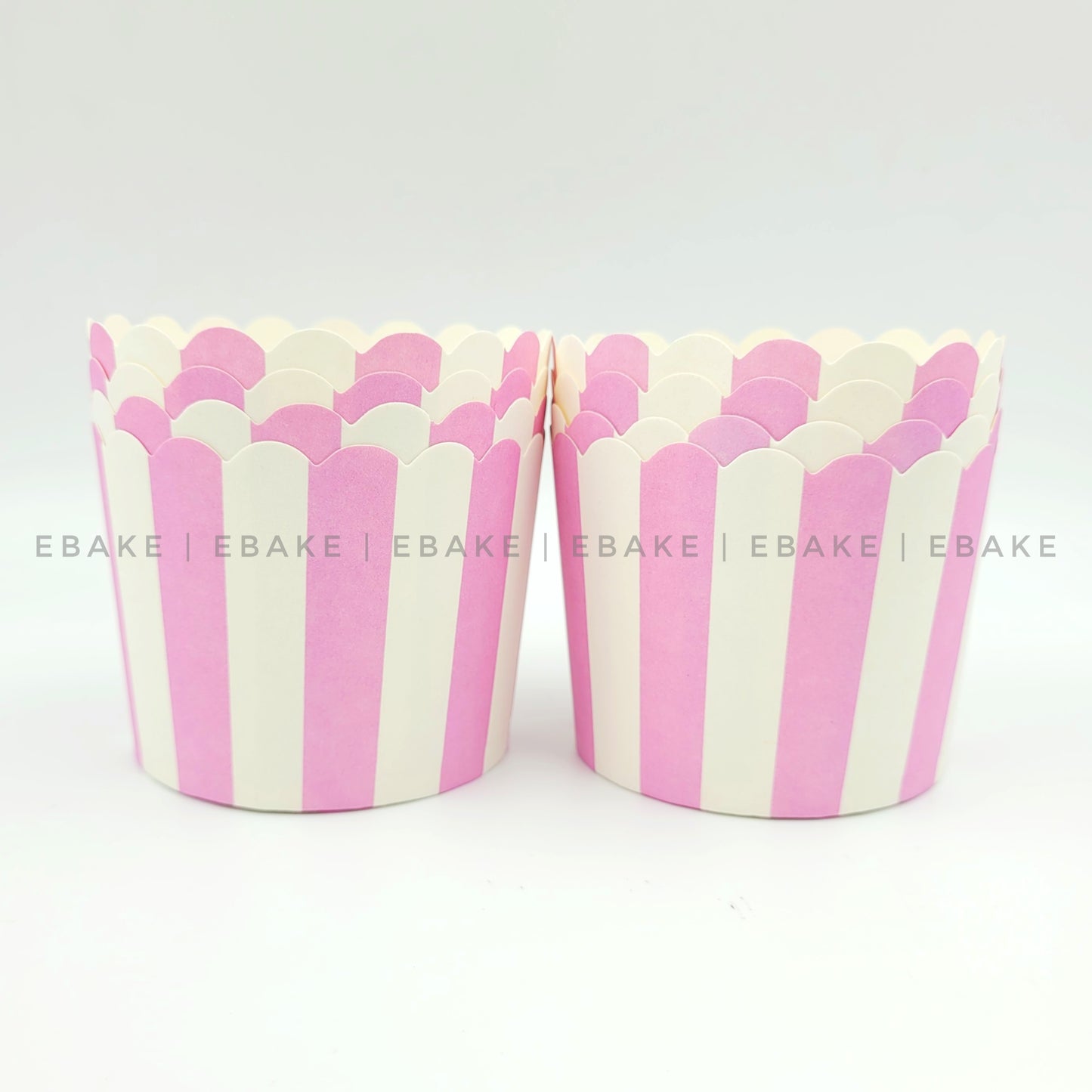 Paper Muffin Cup (Pink Stripes) - Set Of 50 Pieces