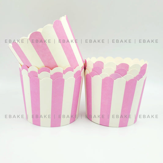 Paper Muffin Cup (Pink Stripes) - Set Of 50 Pieces