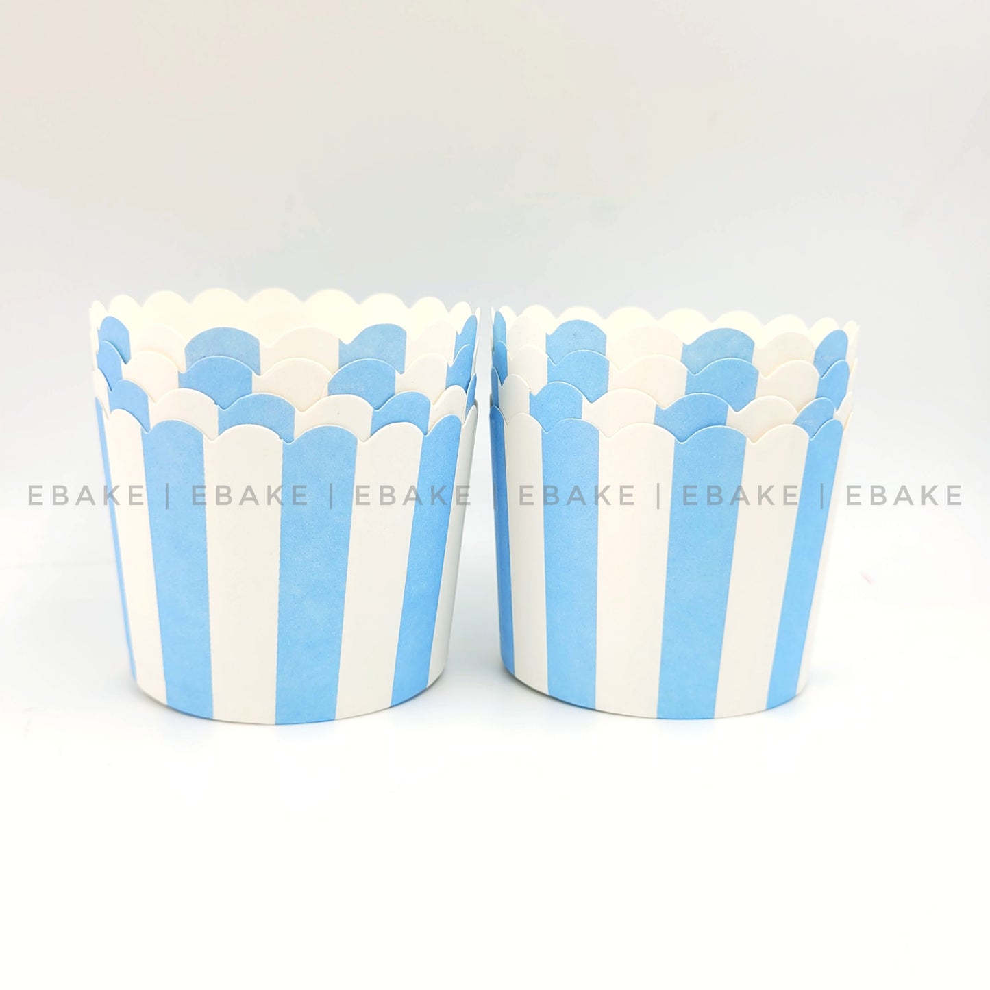 Paper Muffin Cup (Blue Stripes) - Set Of 50 Pieces