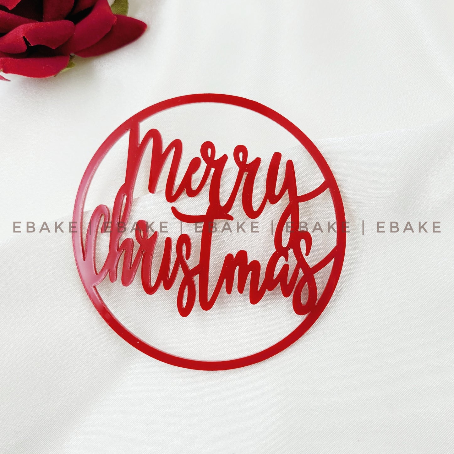 Merry Christmas Cutout Red (Single Piece)