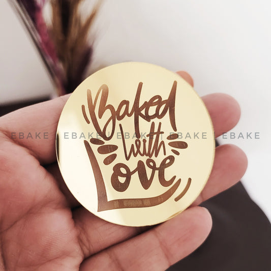 Baked With Love Coin Topper 2 Inches - Set of 12 Pieces