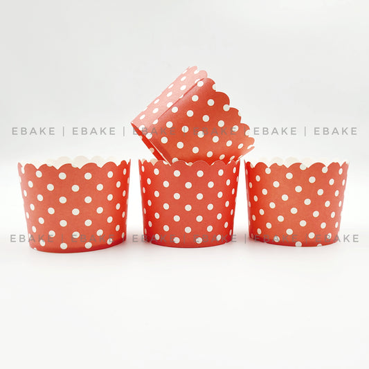 Paper Muffin Cup (Red Polka Dots) - Set Of 50 Pieces