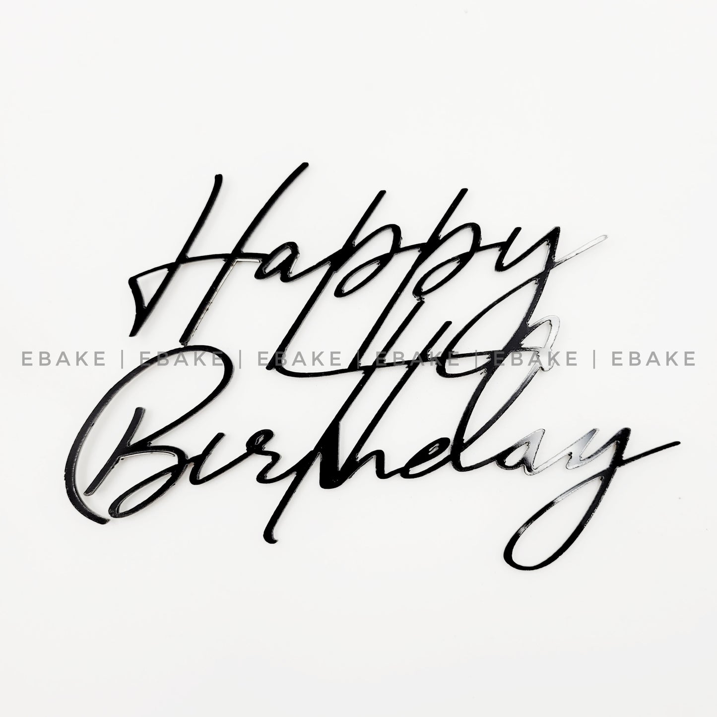 Happy Birthday Cutout (Cake Charm) - Black