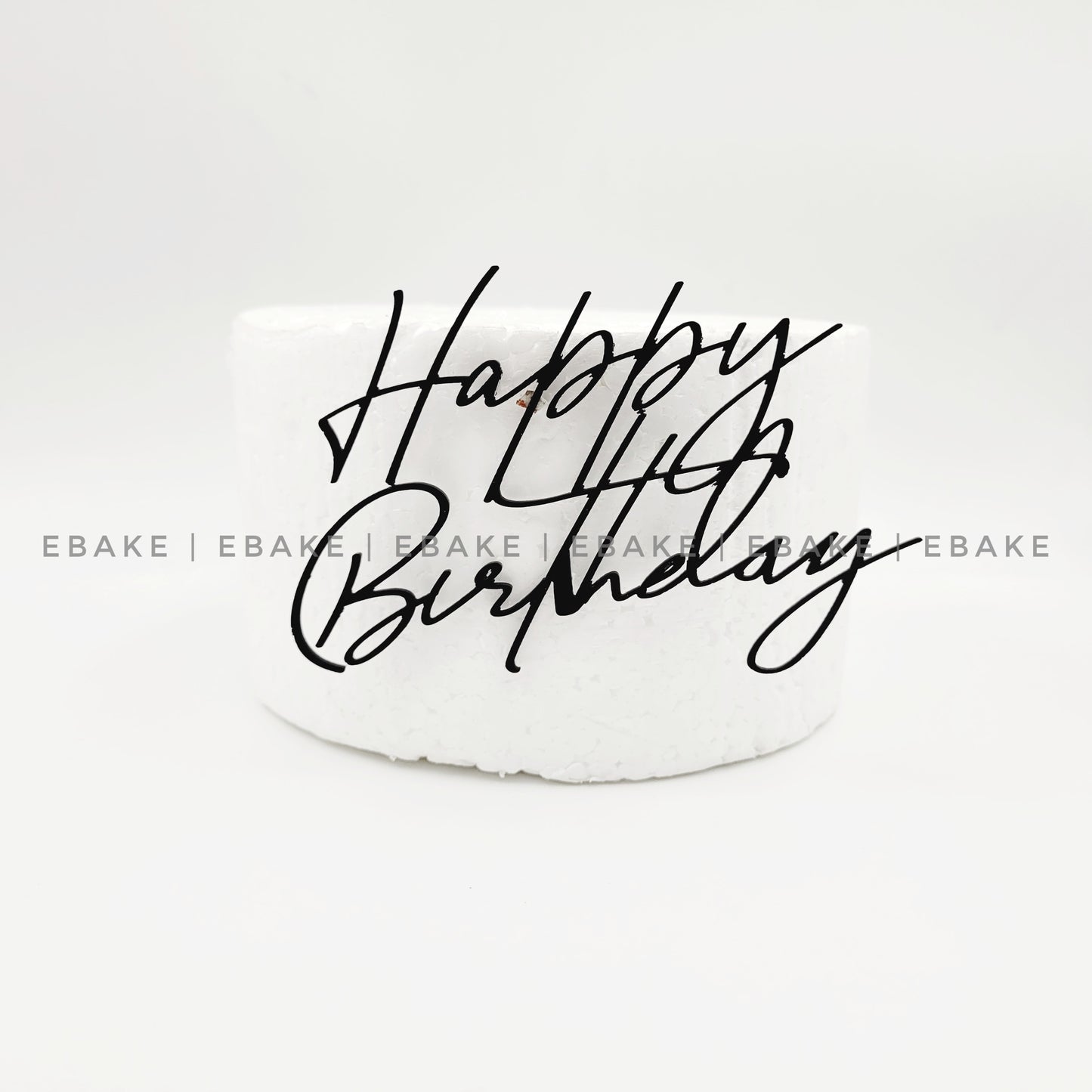 Happy Birthday Cutout (Cake Charm) - Black