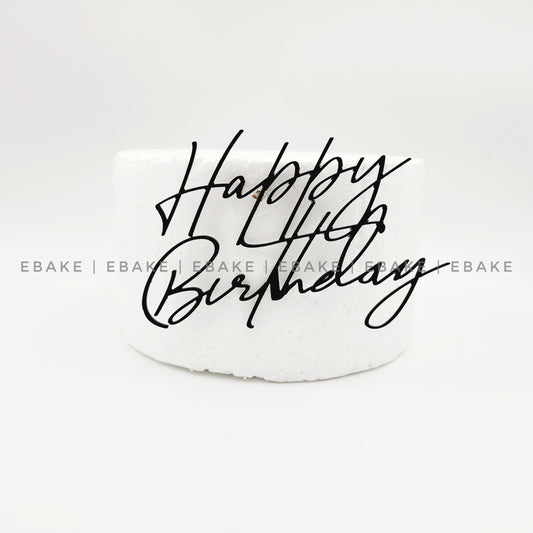 Happy Birthday Cutout (Cake Charm) - Black