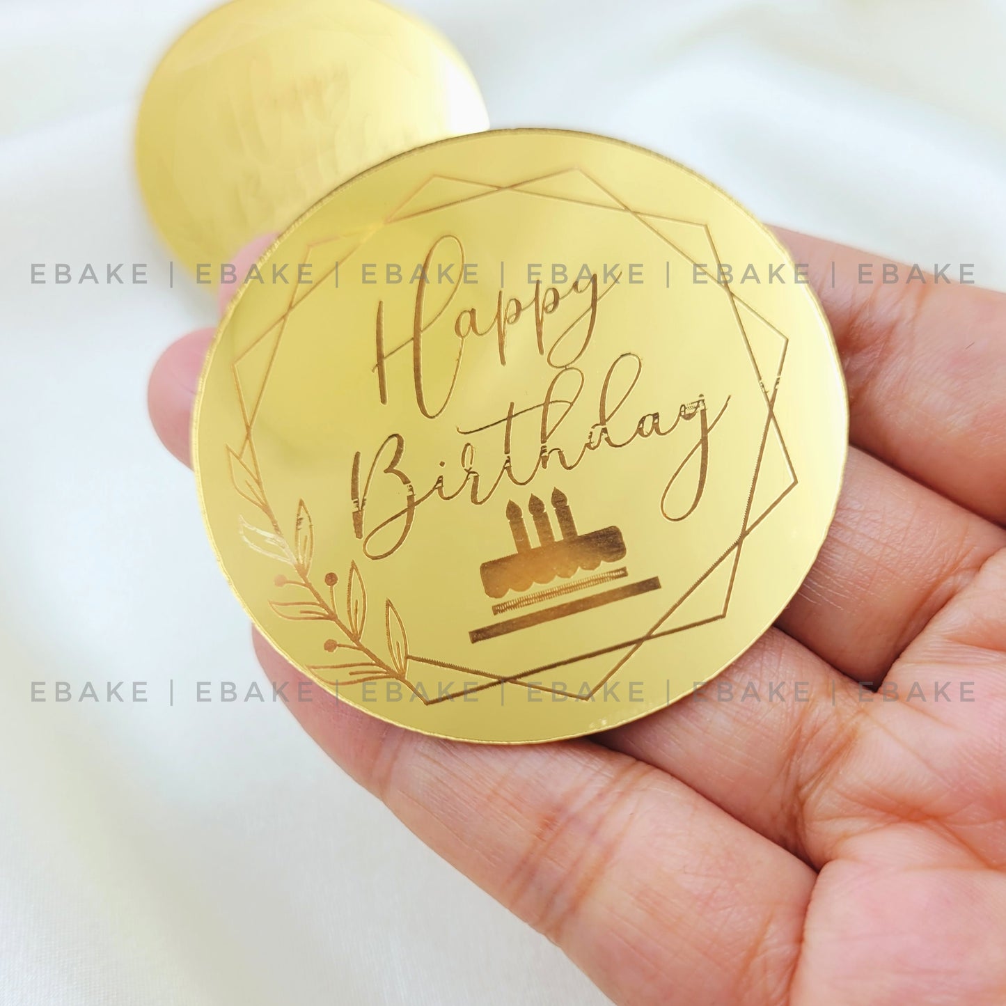 Happy Birthday Coin Topper (Cake Disc) - Set of 12