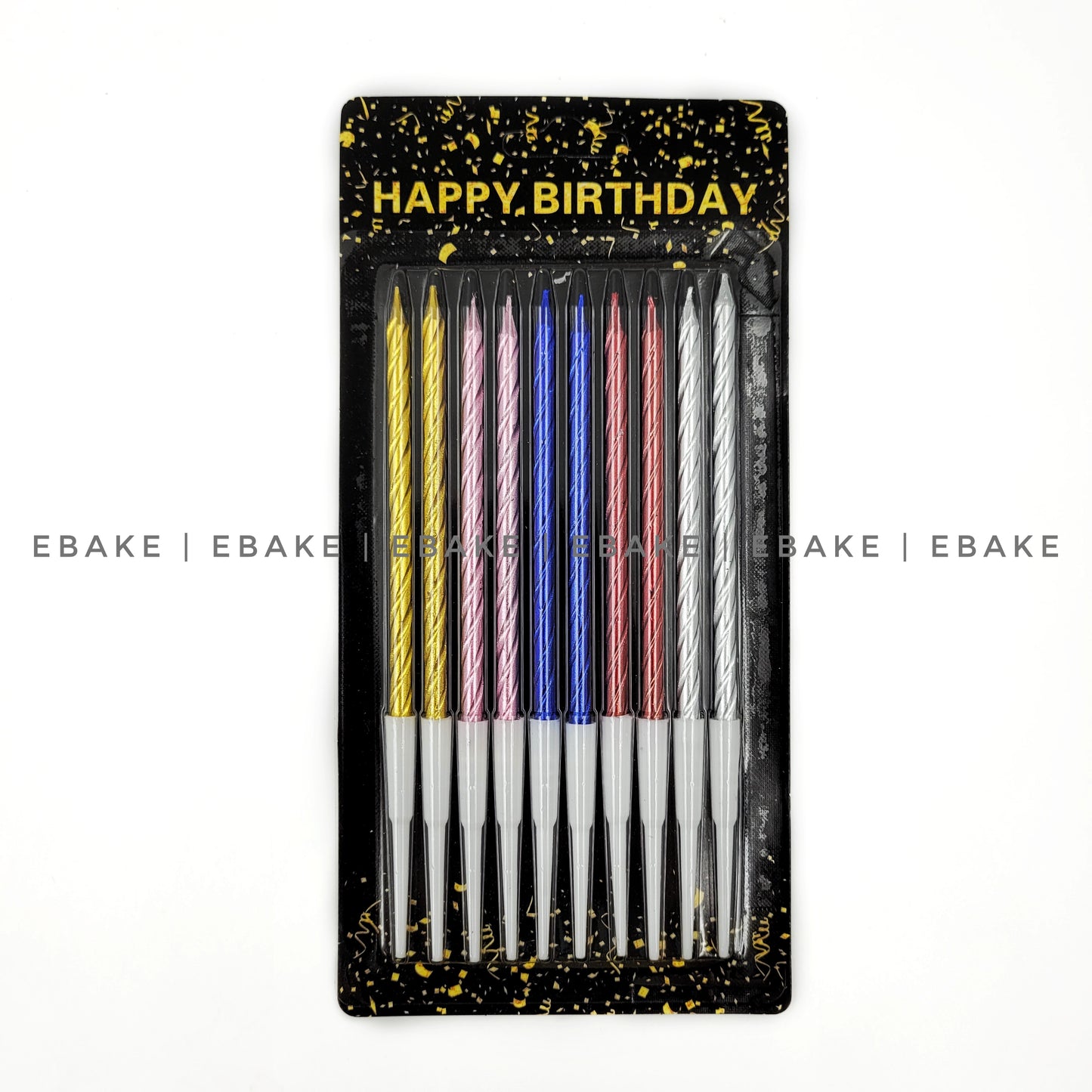 Multi Color Metallic Twist Candles (Set Of 10)