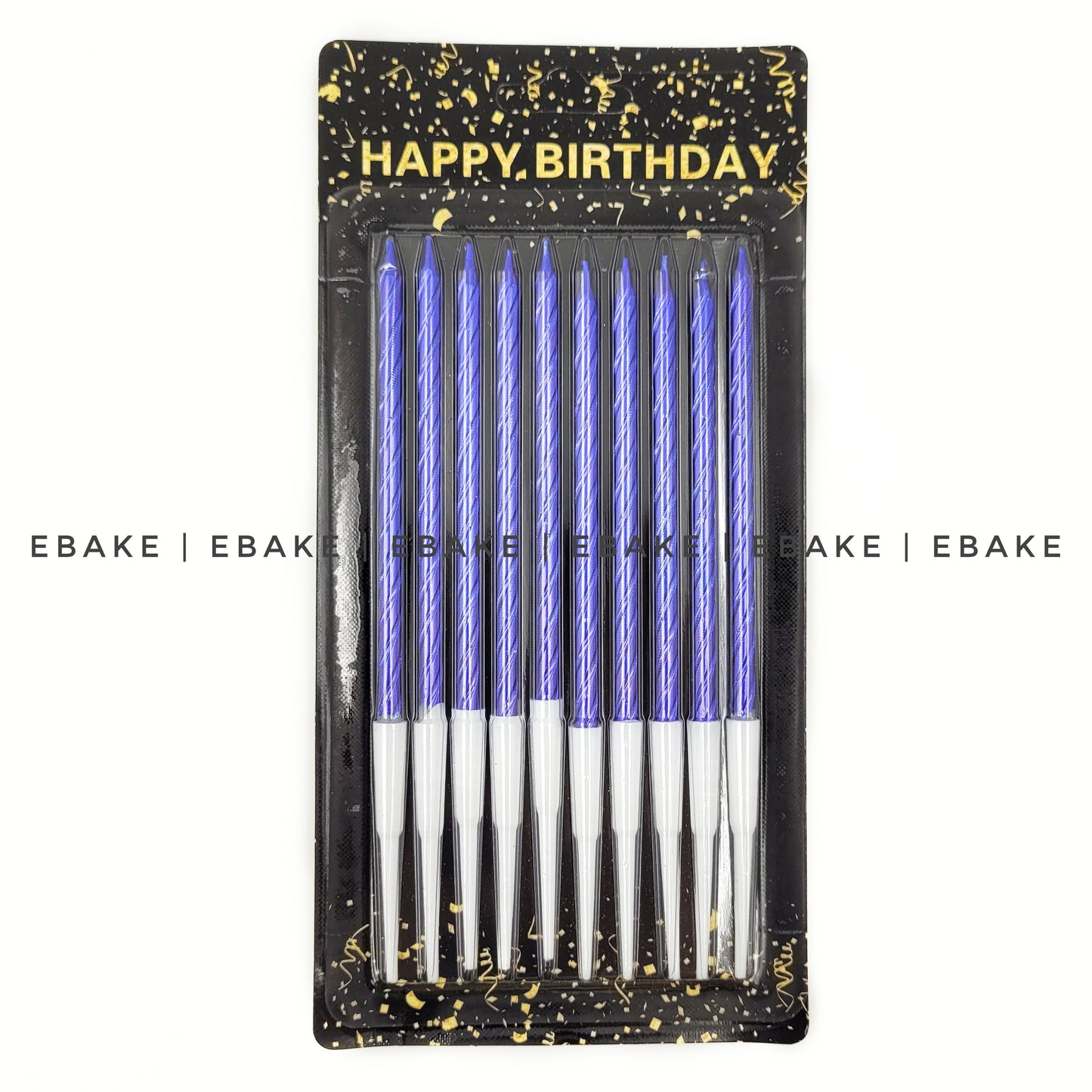 Blue Metallic Twist Candles