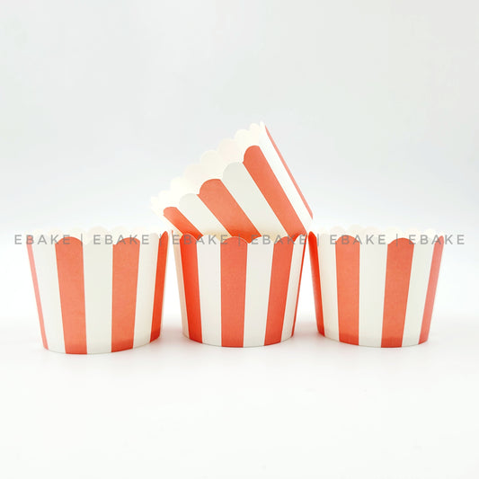 Paper Muffin Cup (Red Stripes) - Set Of 50 Pieces