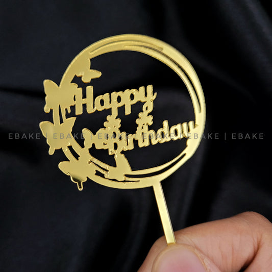 Happy Birthday Mini Topper Golden