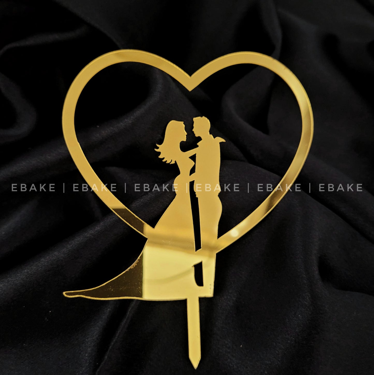 Couple Cake Topper Golden