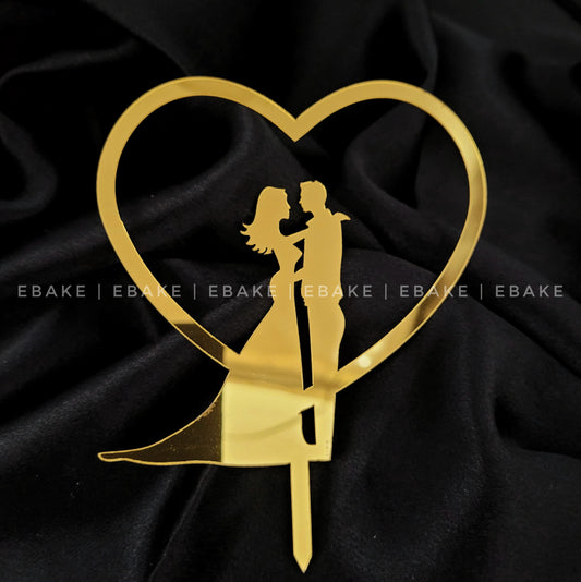 Couple Cake Topper Golden