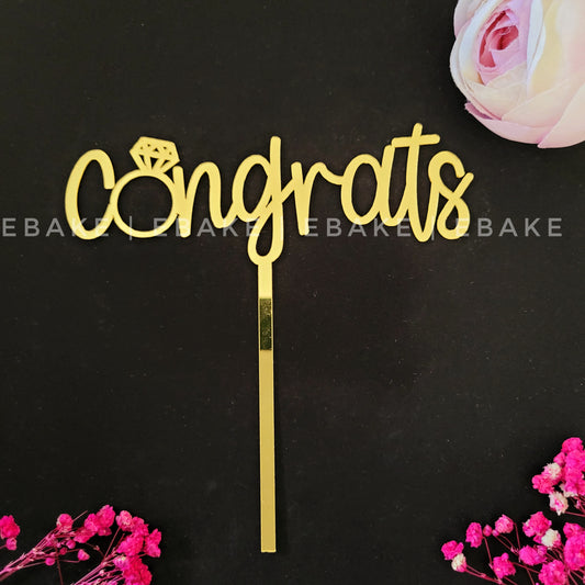 Congrats Cake Topper (Wedding/Engagement)