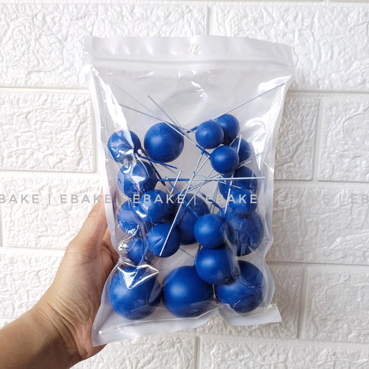 Matte Royal Blue Faux Balls - Set Of 20 Pieces