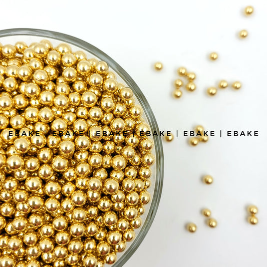 Imported Golden Pearl Sprinkles 6 mm Sugar Balls A297