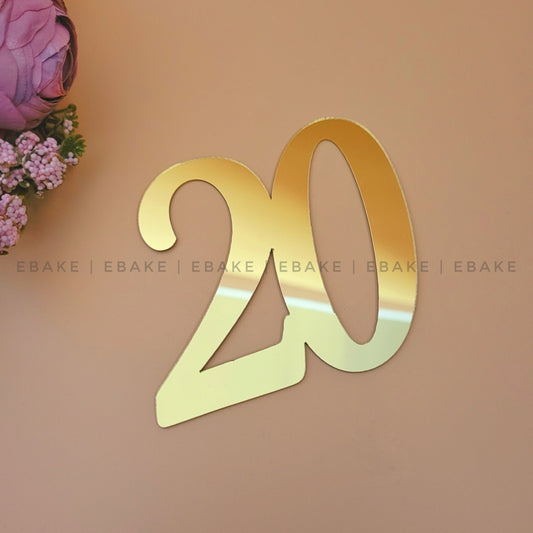 20 Number Cake Topper 3 Inch