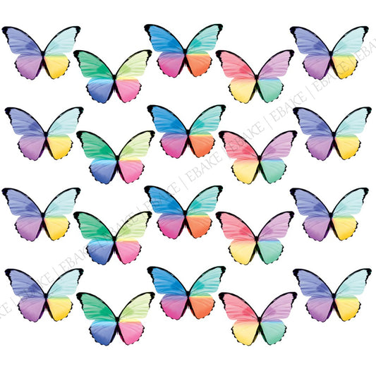 Edible Wafer Butterflies - B02 (28 Pieces)