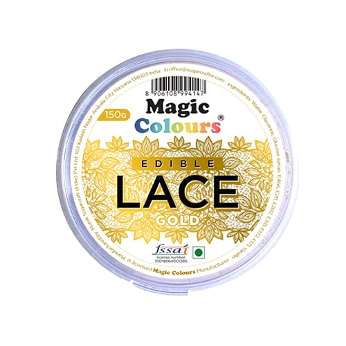 Magic Colours Edible Lace Paste for Cake - Gold (150g)