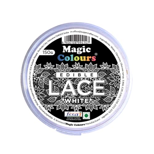 Magic Colours Edible Lace Paste for Cake - White (150g)