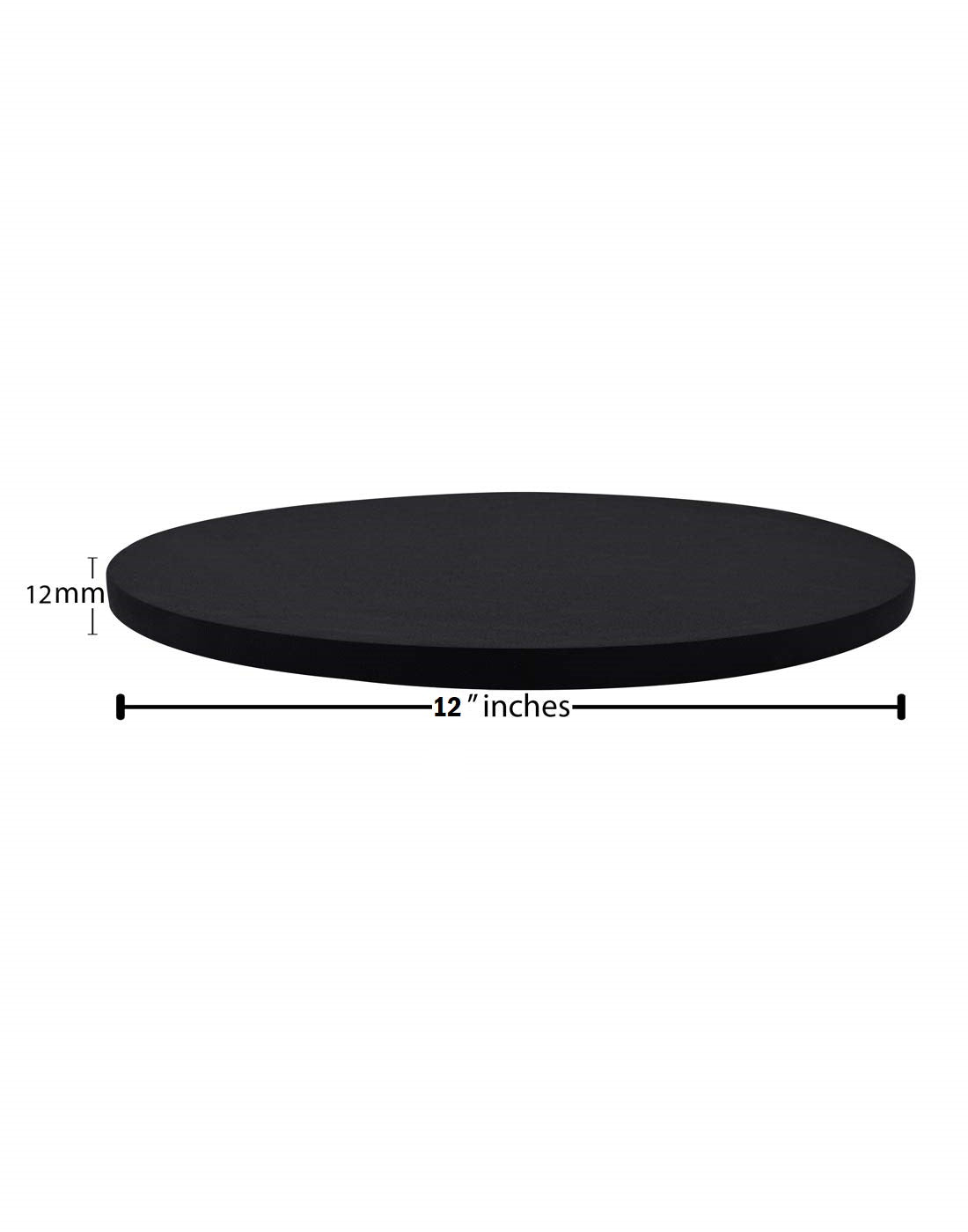 Round Black Drum Board/Drum Base for Cakes  Single Piece (12 Inches)