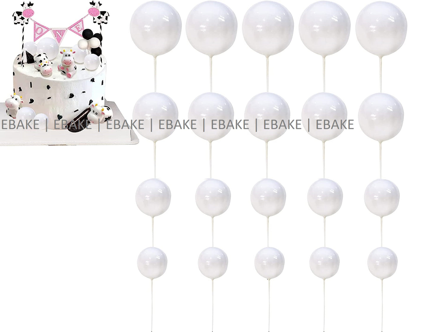 White Faux Balls - Set Of 20 Pieces