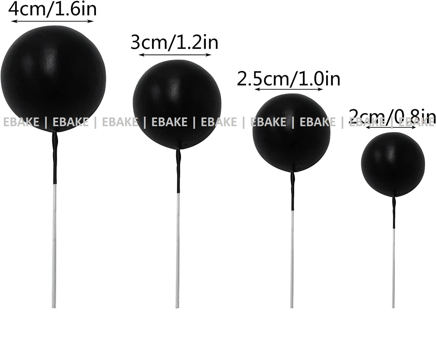 Black Faux Balls - Set Of 20 Pieces