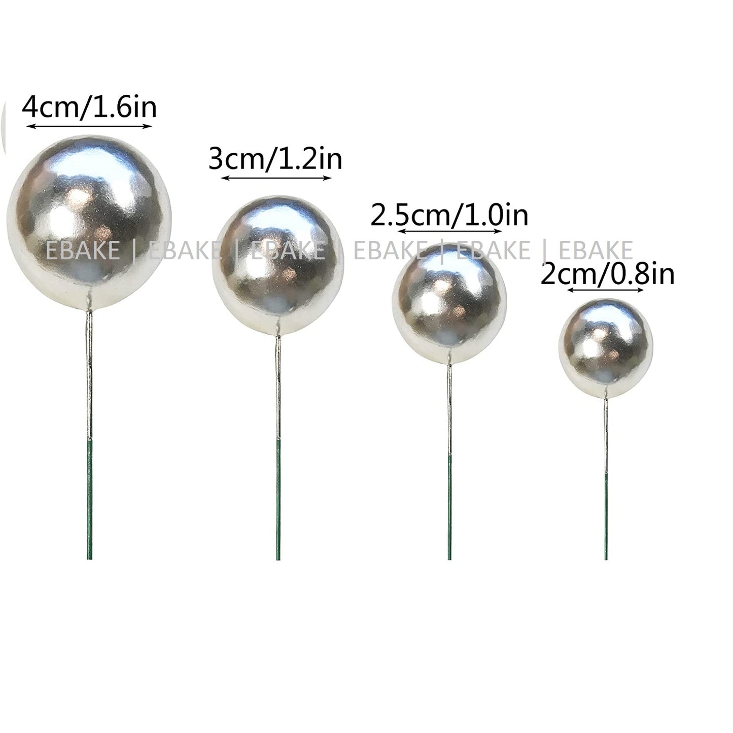 Silver Faux Balls - Set Of 20 Pieces