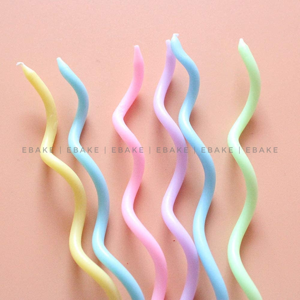 Pastel MultiColor Swirl Candle - Set Of 6