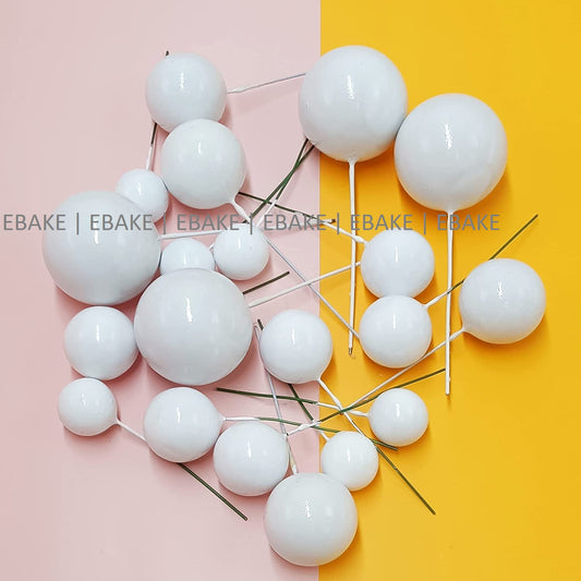 White Faux Balls - Set Of 20 Pieces