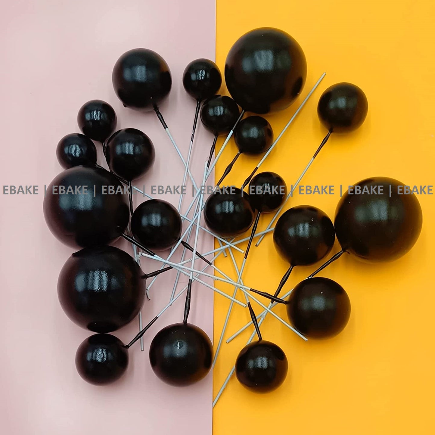 Black Faux Balls - Set Of 20 Pieces