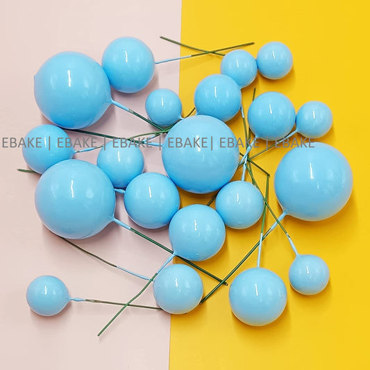 Pastel Blue Faux Balls - Set Of 20 Pieces