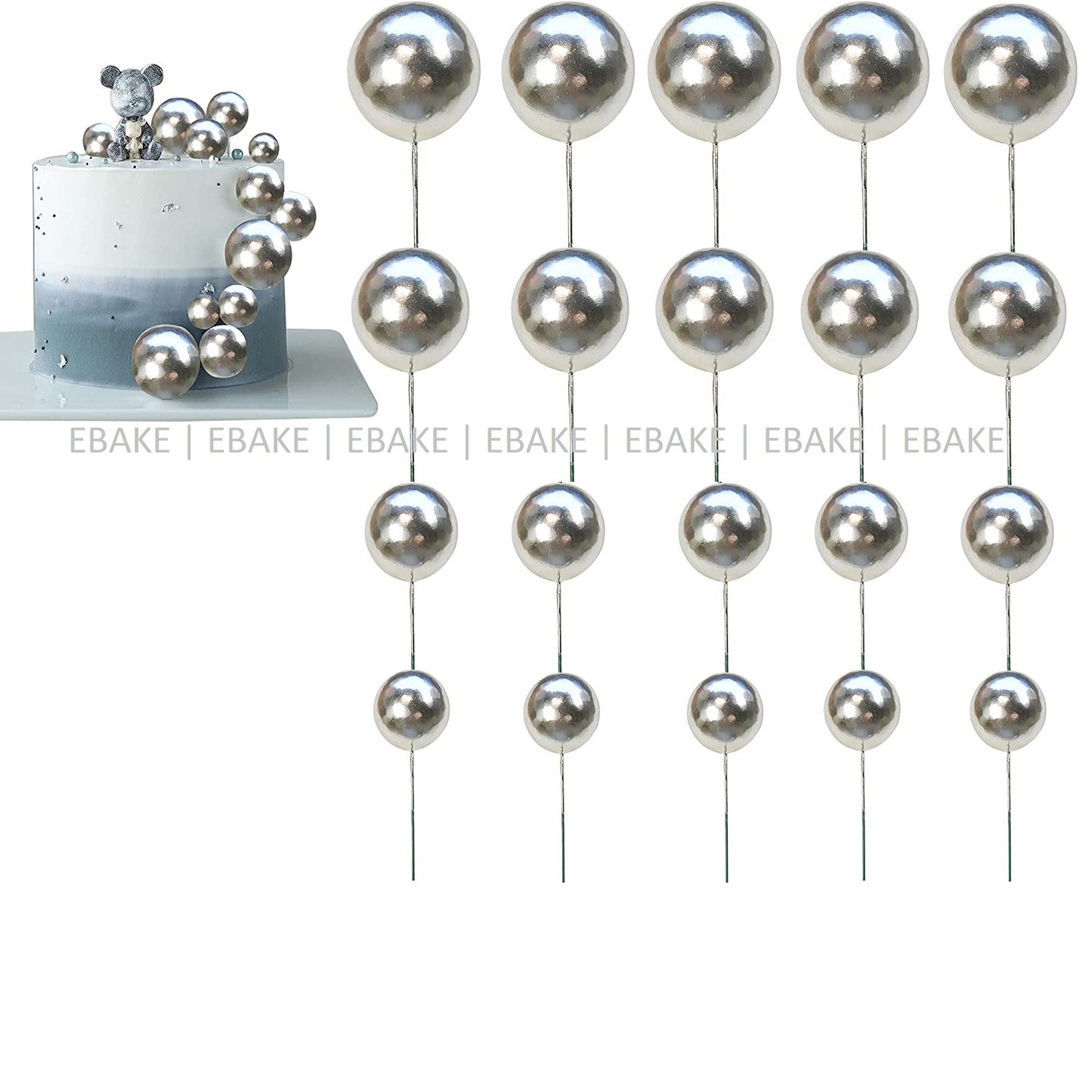 Silver Faux Balls - Set Of 20 Pieces