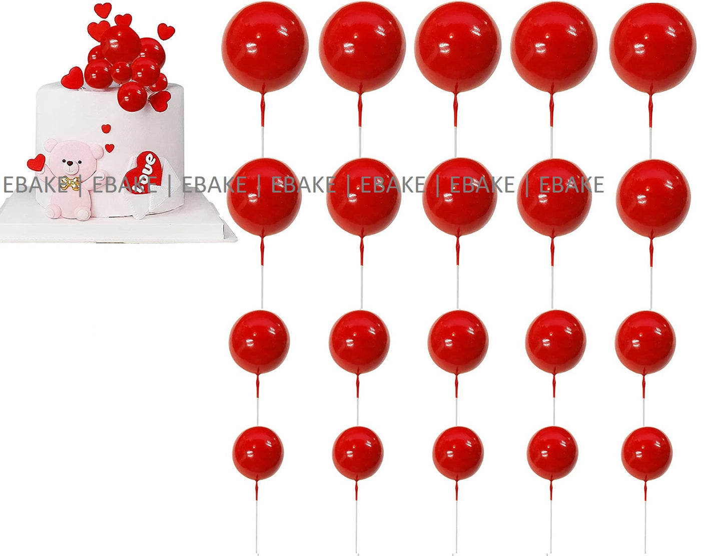 Red Faux Balls - Set Of 20 Pieces
