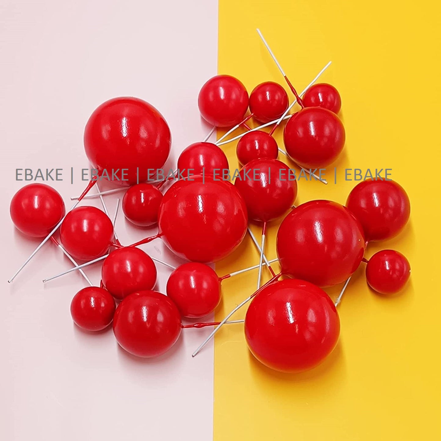 Red Faux Balls - Set Of 20 Pieces