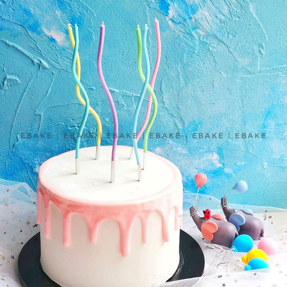 Pastel MultiColor Swirl Candle - Set Of 6