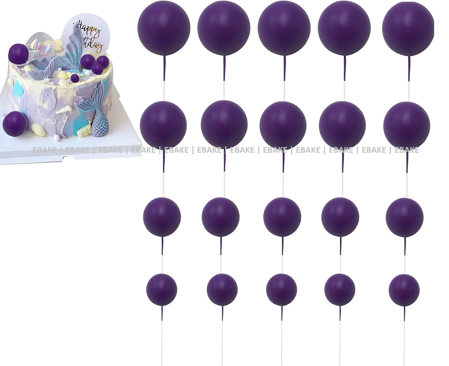 Purple Faux Balls - Set Of 20 Pieces