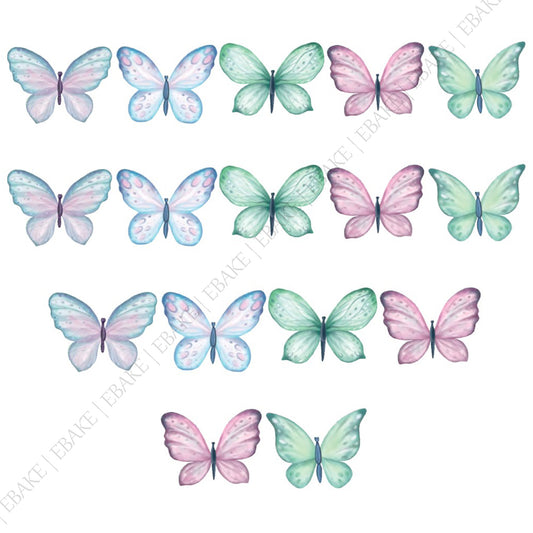 Edible Wafer Butterflies - B03 (16 Pieces)
