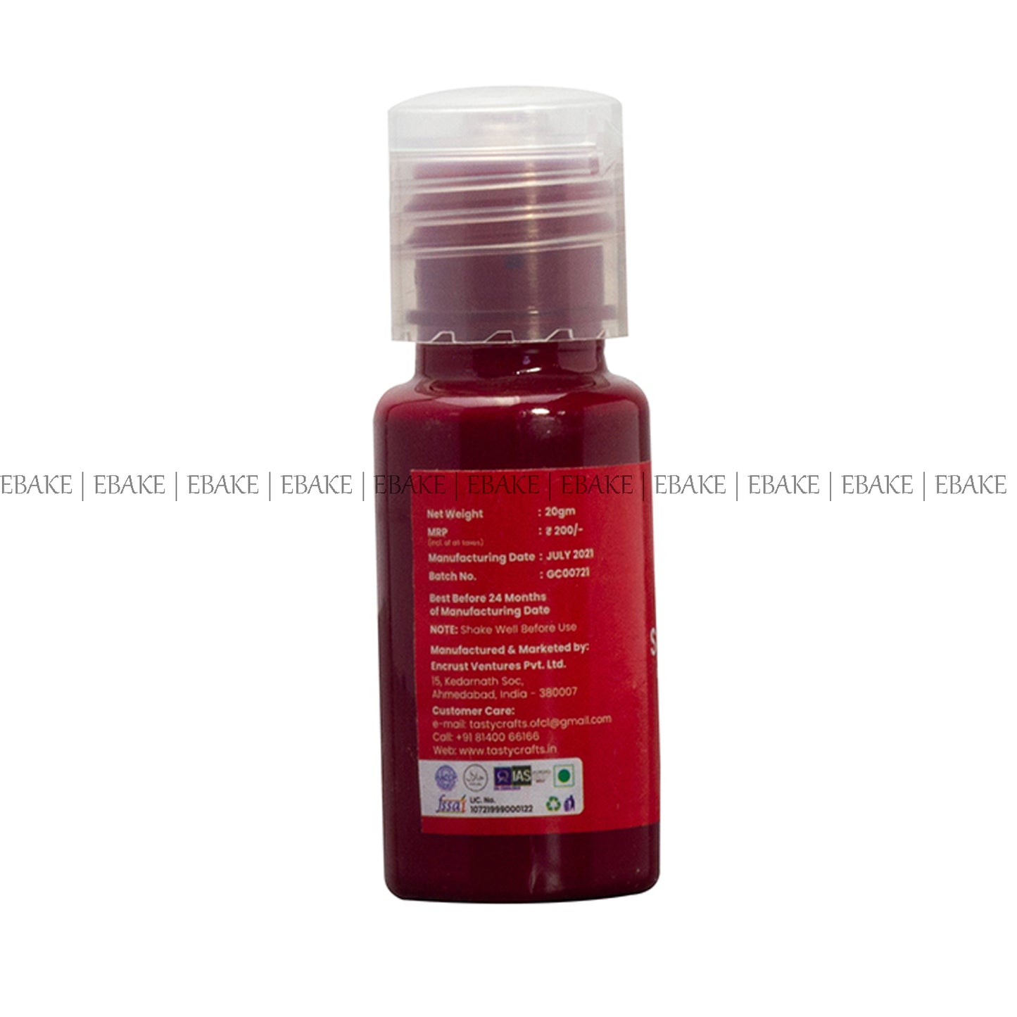 RED Edible Concentrated Gel Colour for Cake Decorating - 20g Bottle