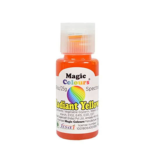 Magic Colours Radiant Yellow Edible Gel Colour - 25g Bottle