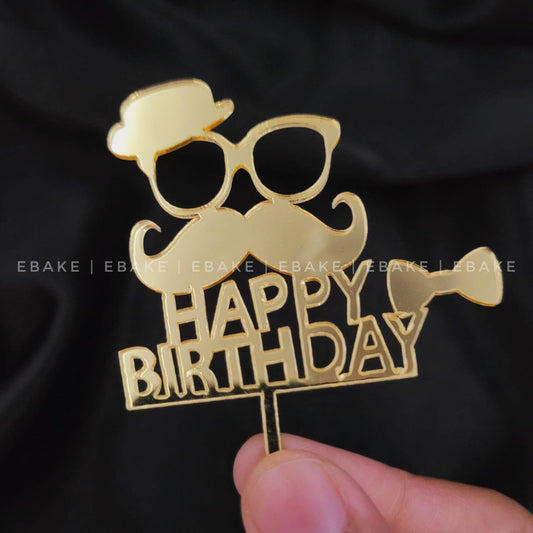 Happy Birthday Mini Topper Golden