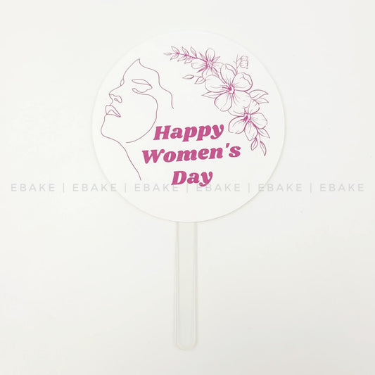 Happy Women's Day - Graphic Cake Topper 5 Inch
