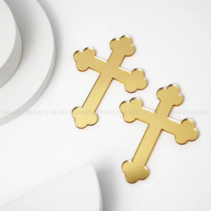 Cross Cake Topper for Baptism, First Holy Communion (Single Piece)