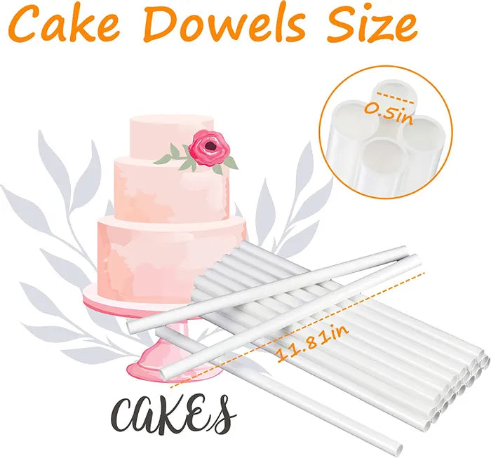 Cake Dowels (4 Pieces) Plastic Cake Support Rod