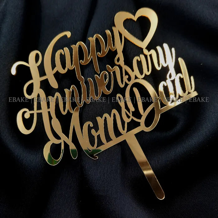 Happy Anniversary Mom & Dad Cake Topper