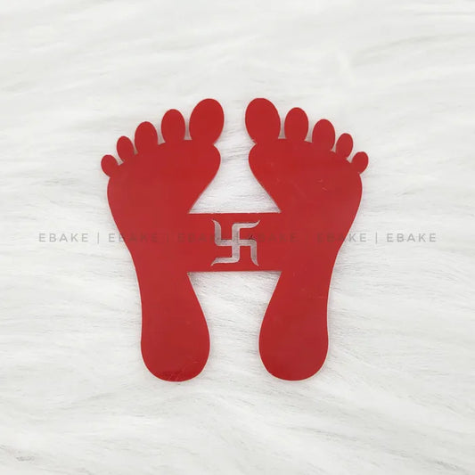 Goddess Lakshmi Charan Paduka/ Lakshmi Feet Acrylic Cutout (Set Of 2)